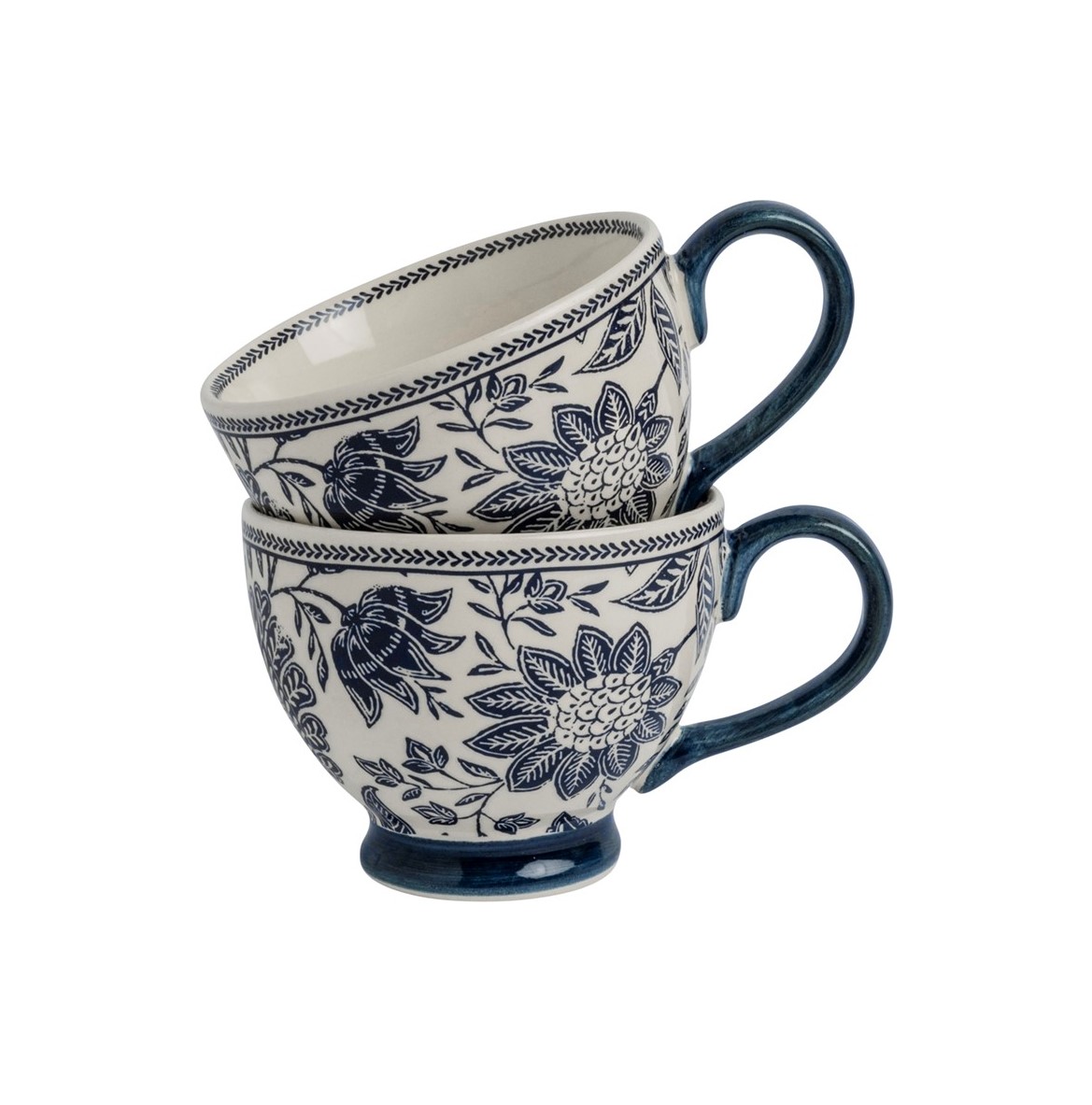 Набір 2-х великих чашок з синім квітковим принтом Hedingham Giftset 2 Mugs Blue 430 мл